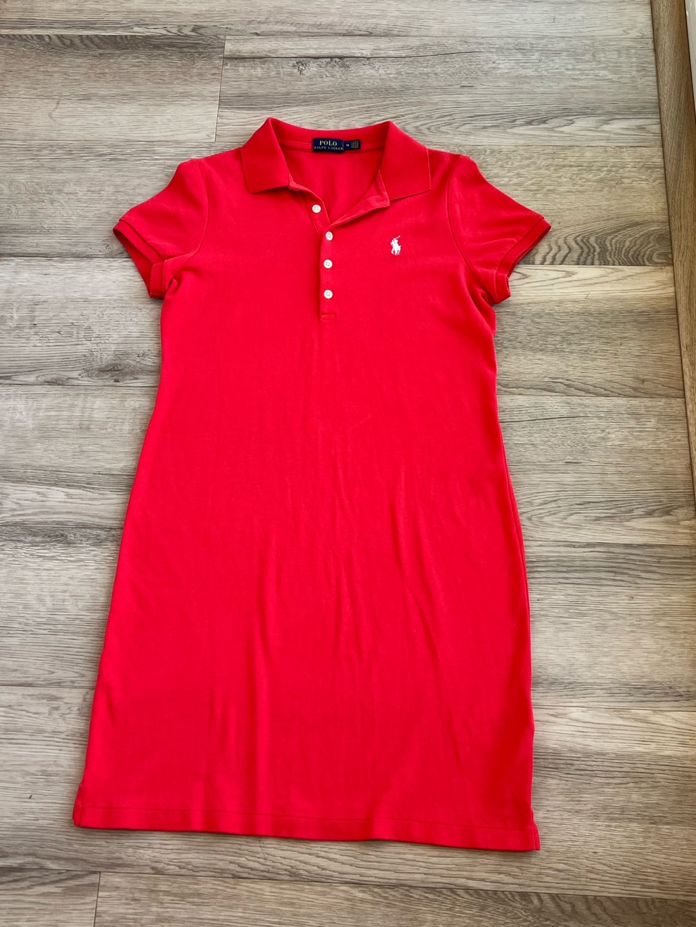 Polo Ralph Lauren Tee Shirt Mini Dress Red Collared Cotton women’s medium
